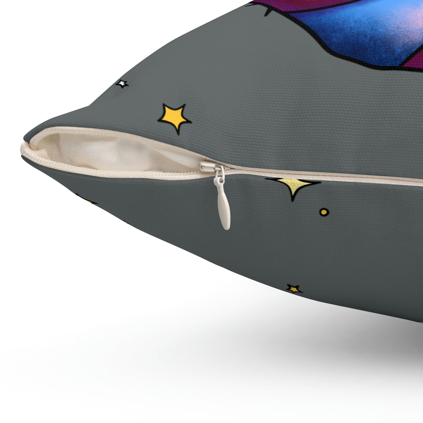 Blue-Pink Asteroid Square Pillow