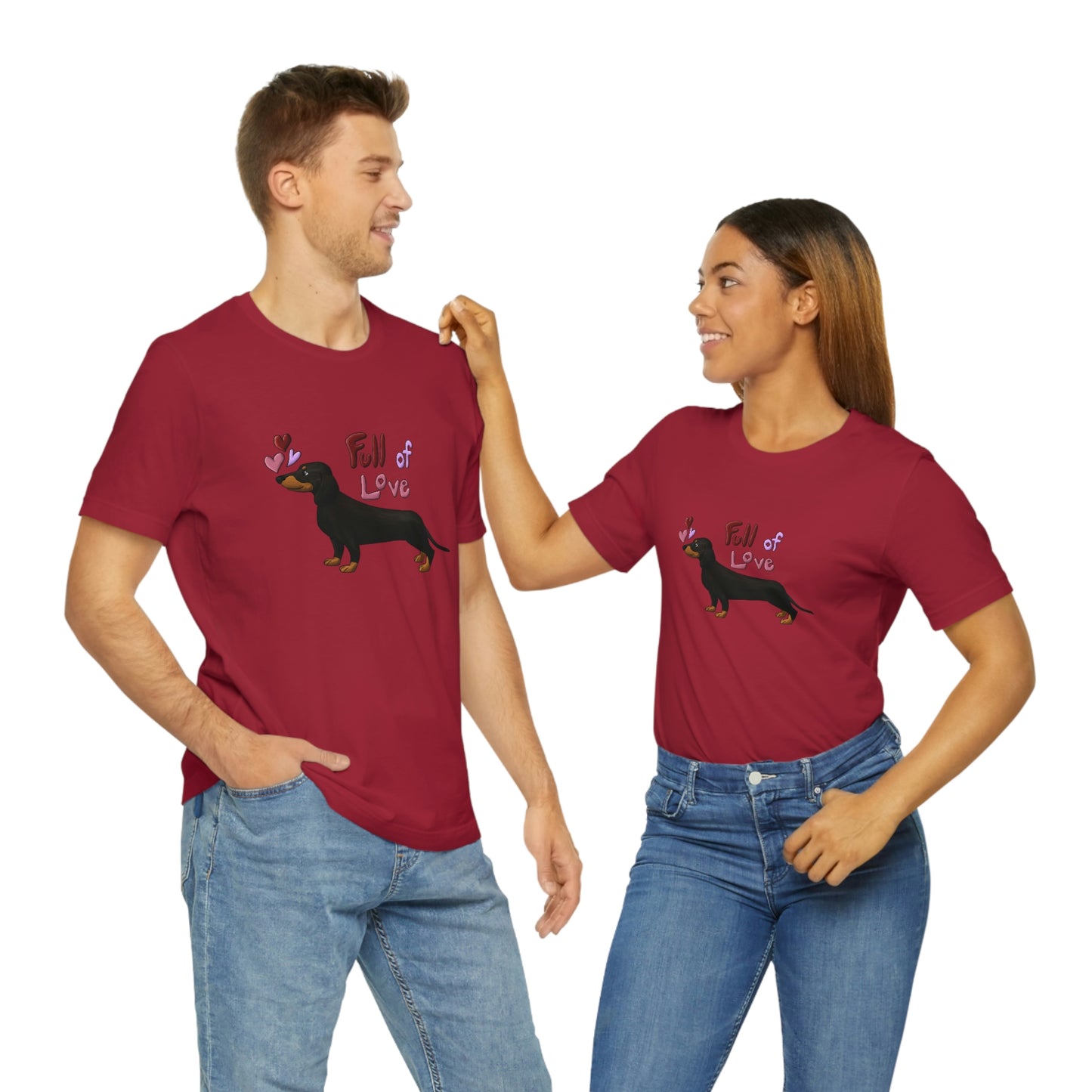 Full Of Love Dachshund 4 Unisex Jersey Short Sleeve Tee