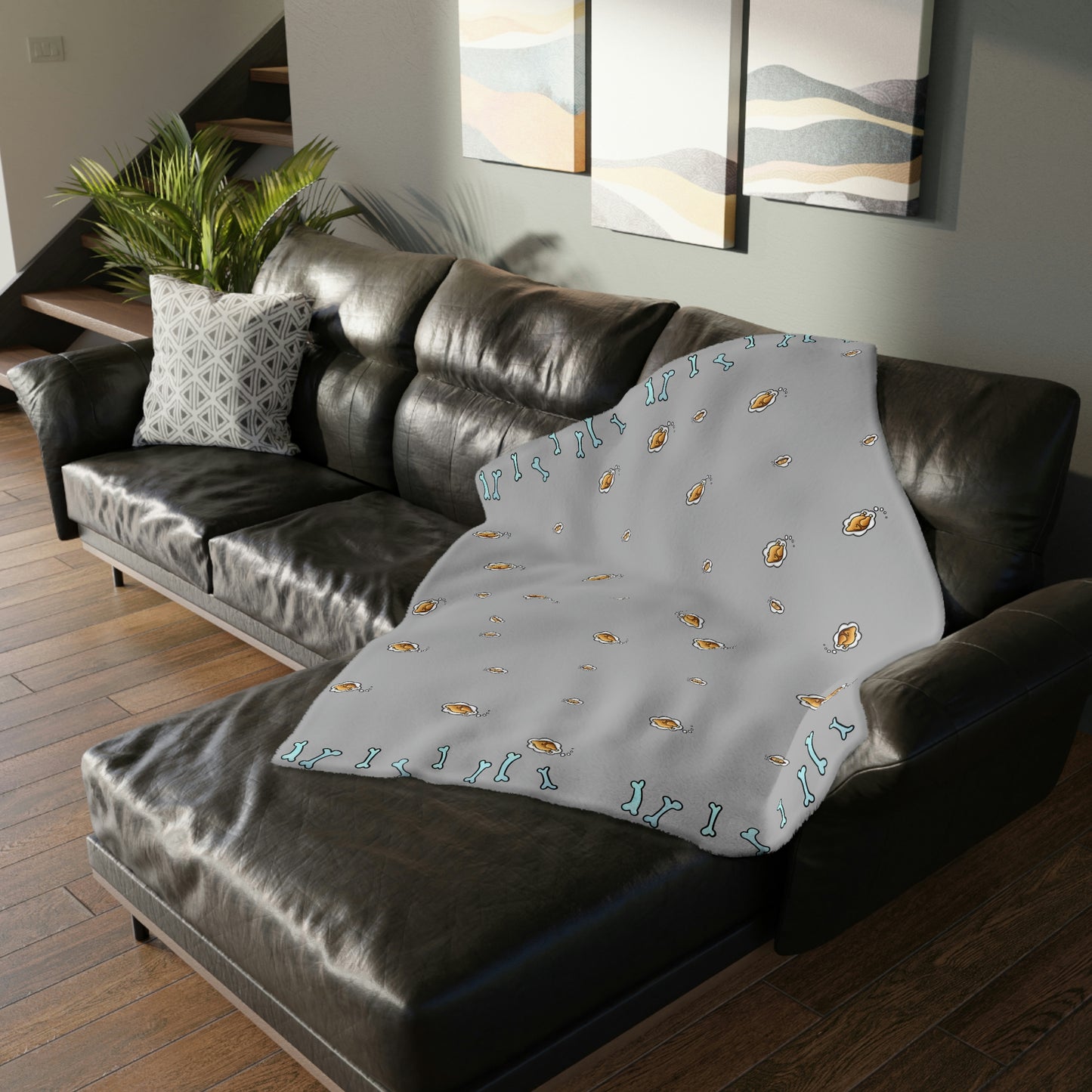 Dachshund Dreaming Velveteen Minky Blanket (Two-sided print)