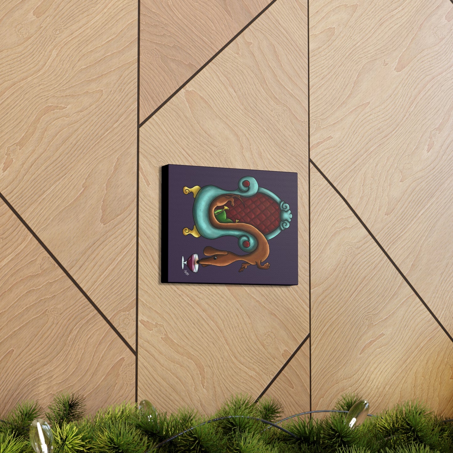 Dachshund Wine Canvas