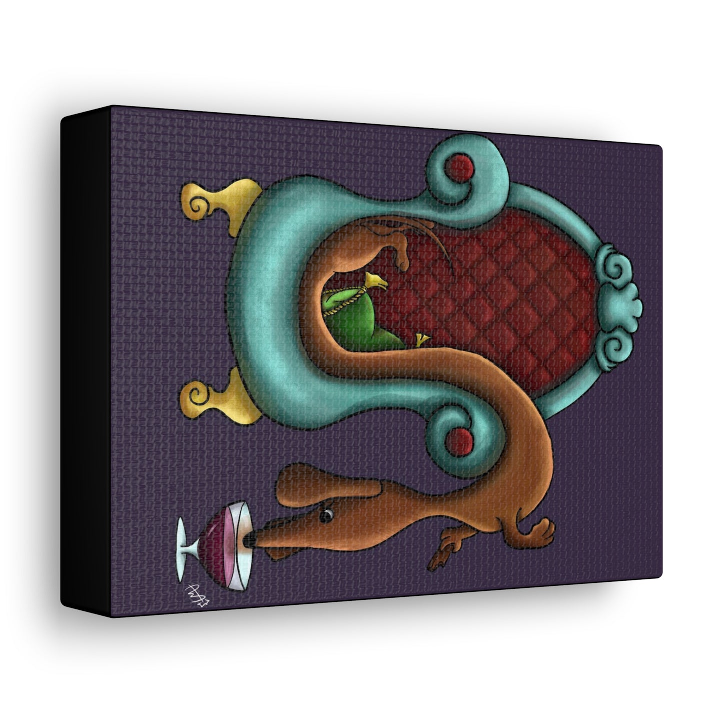 Dachshund Wine Canvas