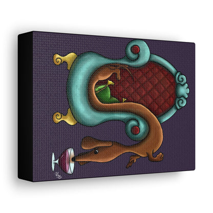 Dachshund Wine Canvas