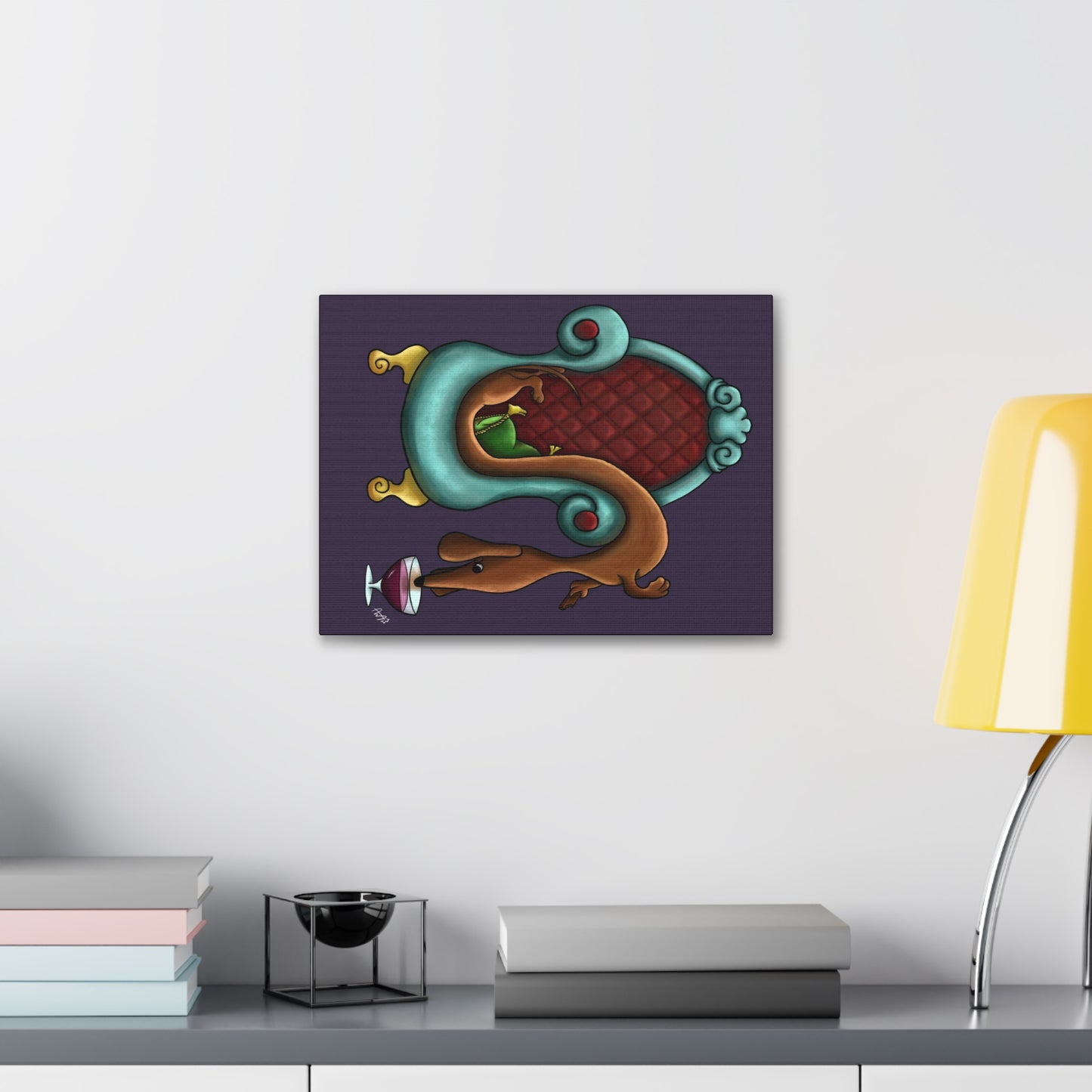 Dachshund Wine Canvas