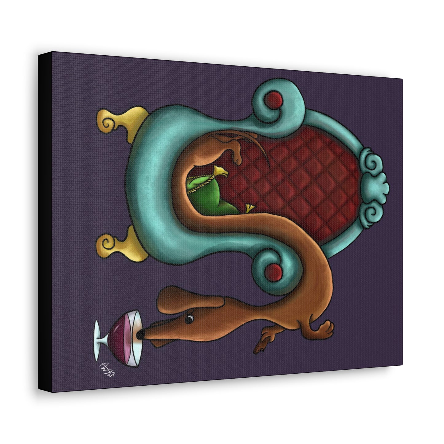 Dachshund Wine Canvas