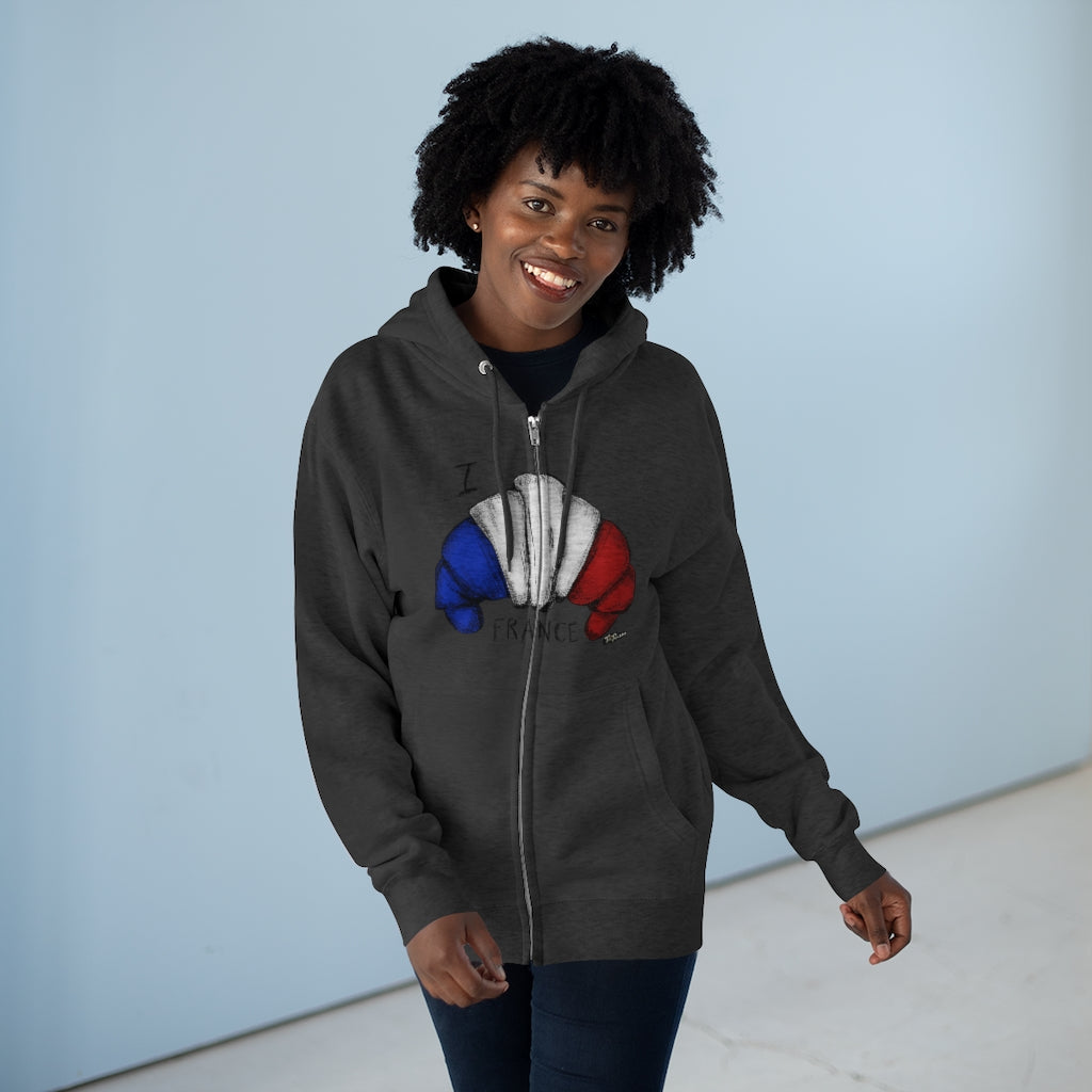I Croissant FRANCE Full Zip Hoodie