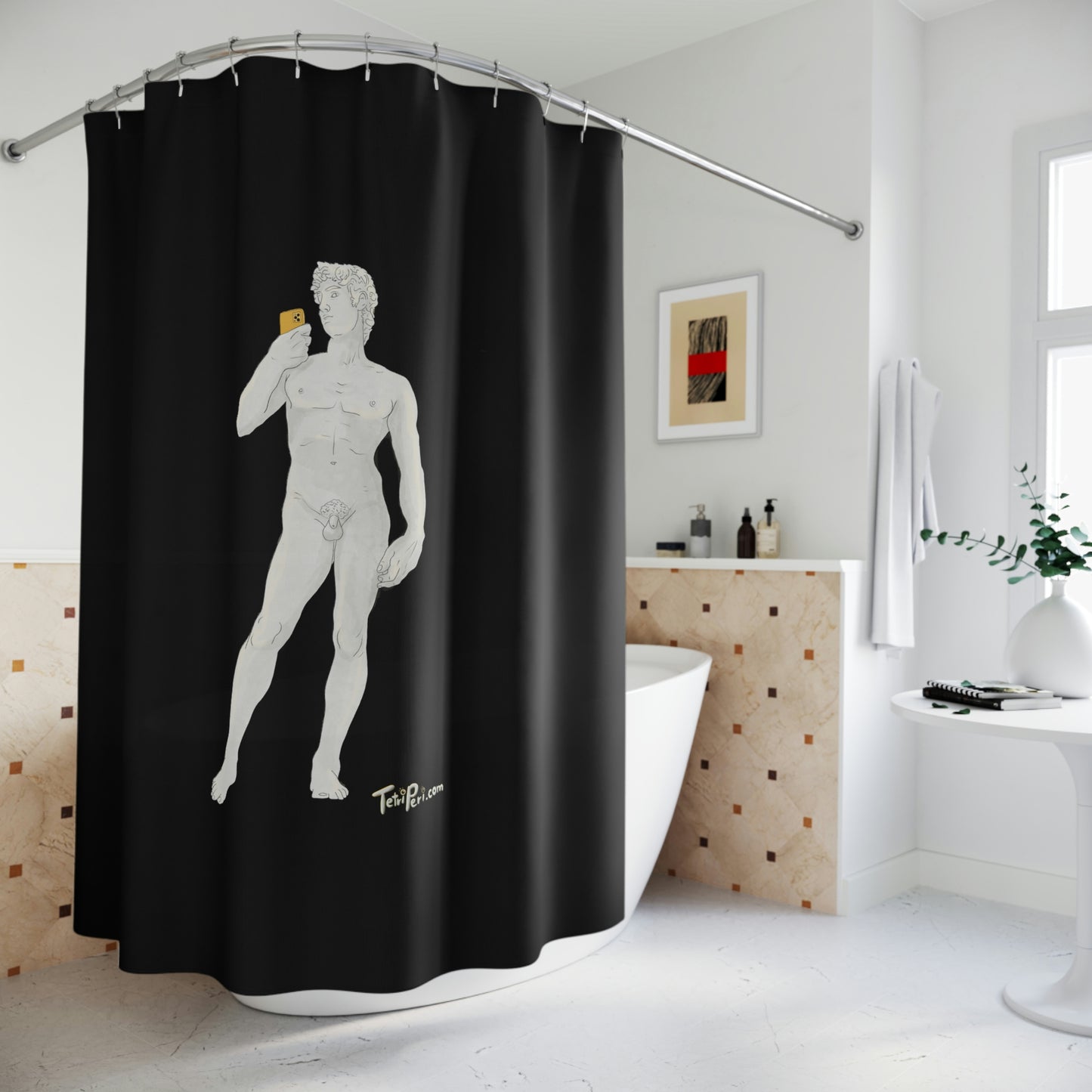 David Polyester Shower Curtain