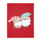 Two Valentine Gnomes Velveteen Minky Blanket (Two-sided print)
