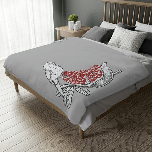 Bird Velveteen Minky Blanket (Two-sided print)