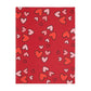 Two Valentine Gnomes Velveteen Minky Blanket (Two-sided print)