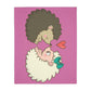 Hedgehog Love Velveteen Minky Blanket (Two-sided print)