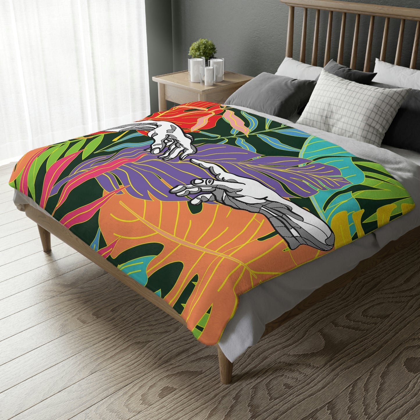 Michelangelo Velveteen Minky Blanket (Two-sided print)