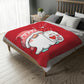 Valentine Gnome with Jar Velveteen Minky Blanket (Two-sided print)