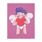 Valentine Boy with Hurt Velveteen Minky Blanket (Two-sided print)