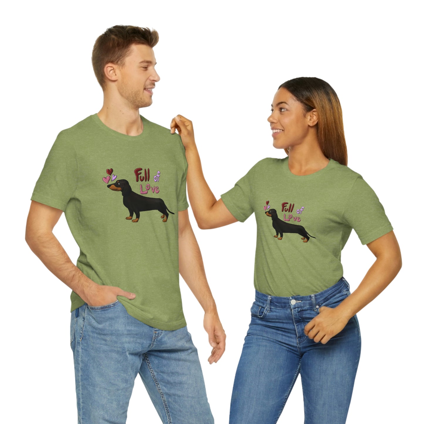 Full Of Love Dachshund 4 Unisex Jersey Short Sleeve Tee