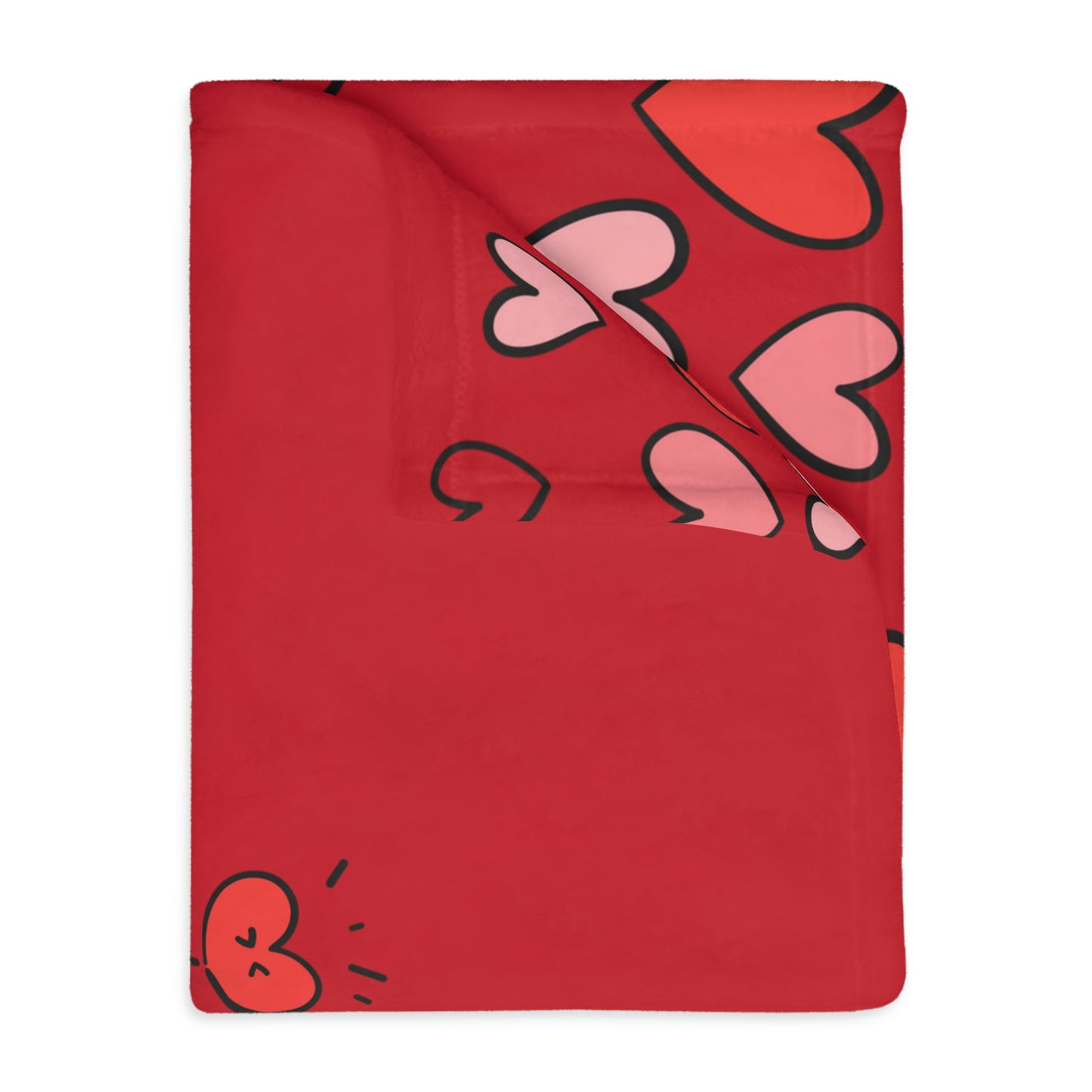 Two Valentine Gnomes Velveteen Minky Blanket (Two-sided print)