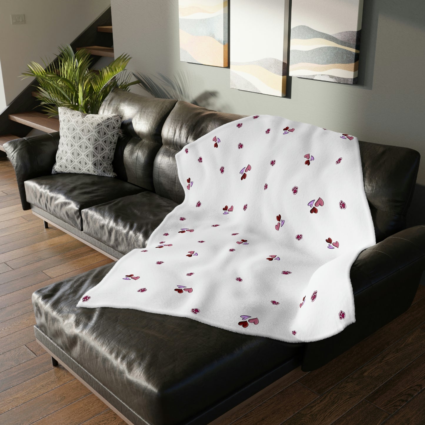 Dachshund Love Velveteen Minky Blanket (Two-sided print)