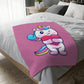 Unicorn Love Velveteen Minky Blanket (Two-sided print)