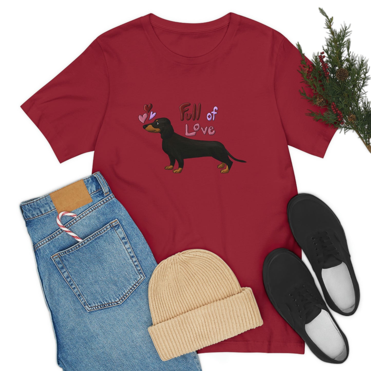 Full Of Love Dachshund 4 Unisex Jersey Short Sleeve Tee