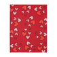 Two Valentine Gnomes Velveteen Minky Blanket (Two-sided print)
