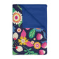 Flowers Blue Velveteen Minky Blanket (Two-sided print)