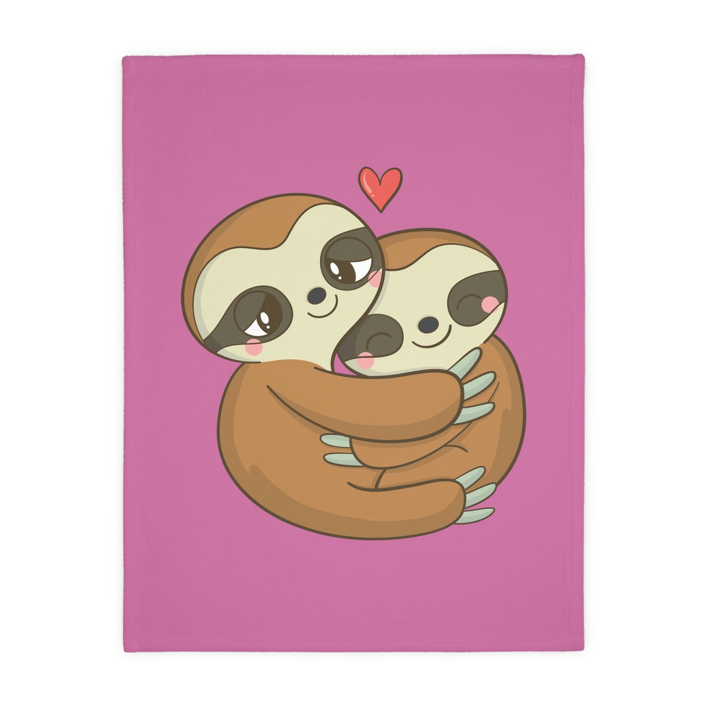 Sloth Love Velveteen Minky Blanket (Two-sided print)