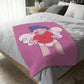 Valentine Boy with Hurt Velveteen Minky Blanket (Two-sided print)