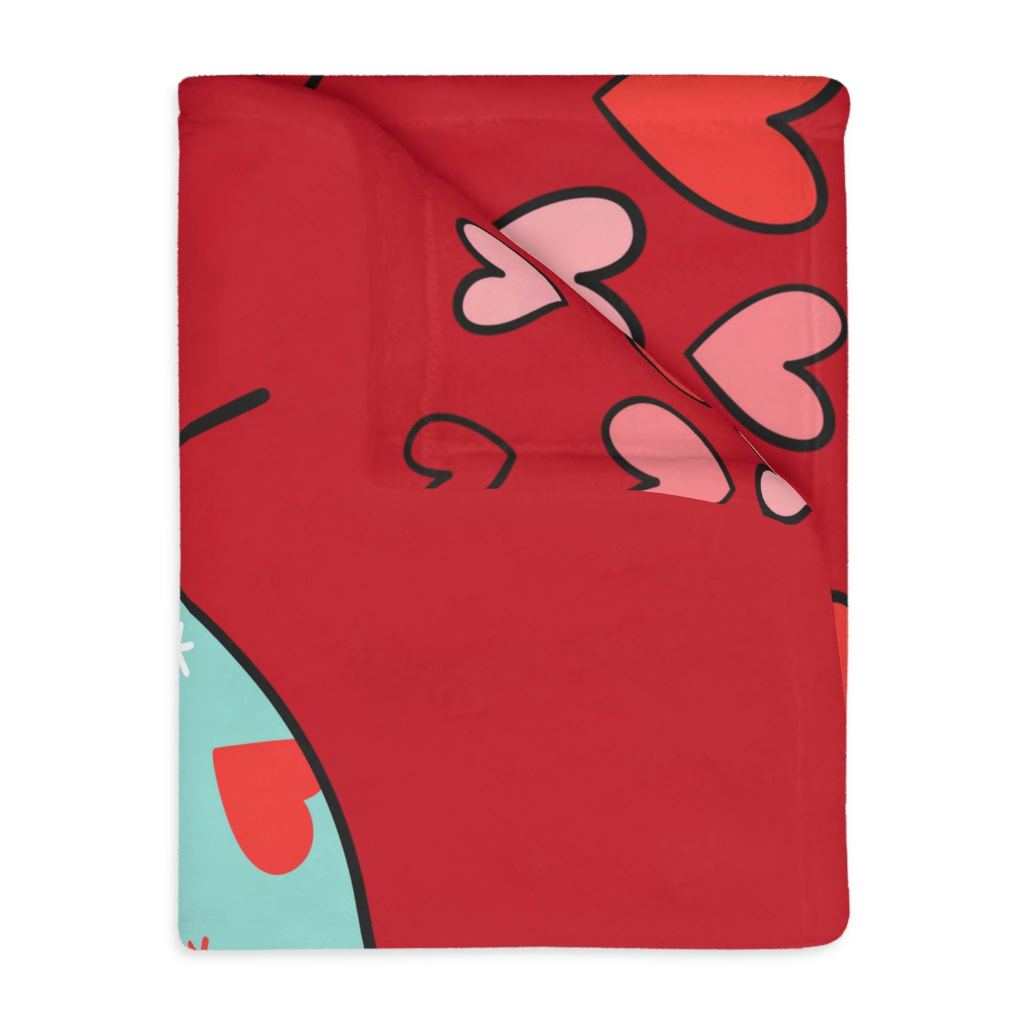 Valentine Gnome in Box Velveteen Minky Blanket (Two-sided print)