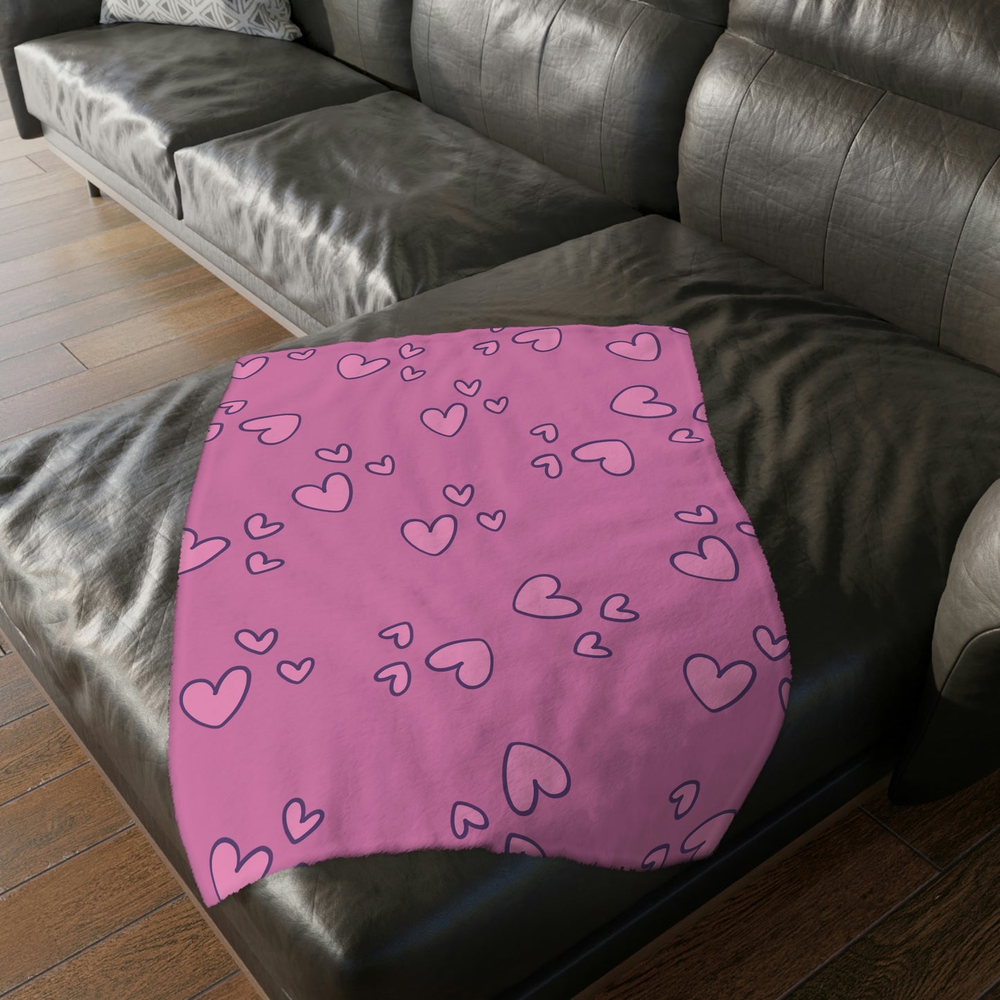 Valentine Boy on Cloud Velveteen Minky Blanket (Two-sided print)