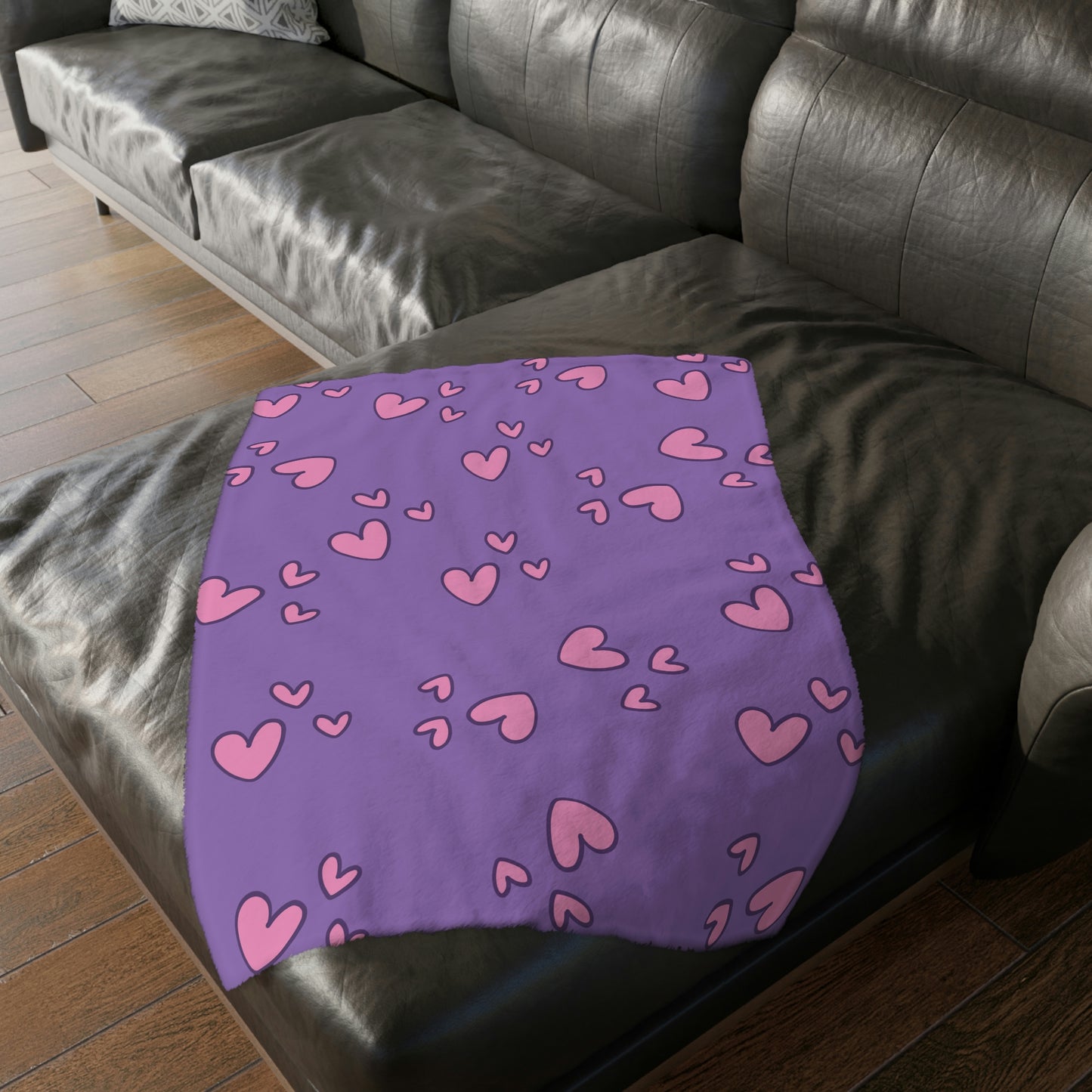 Valentine Boy with Bow Velveteen Minky Blanket (Two-sided print)