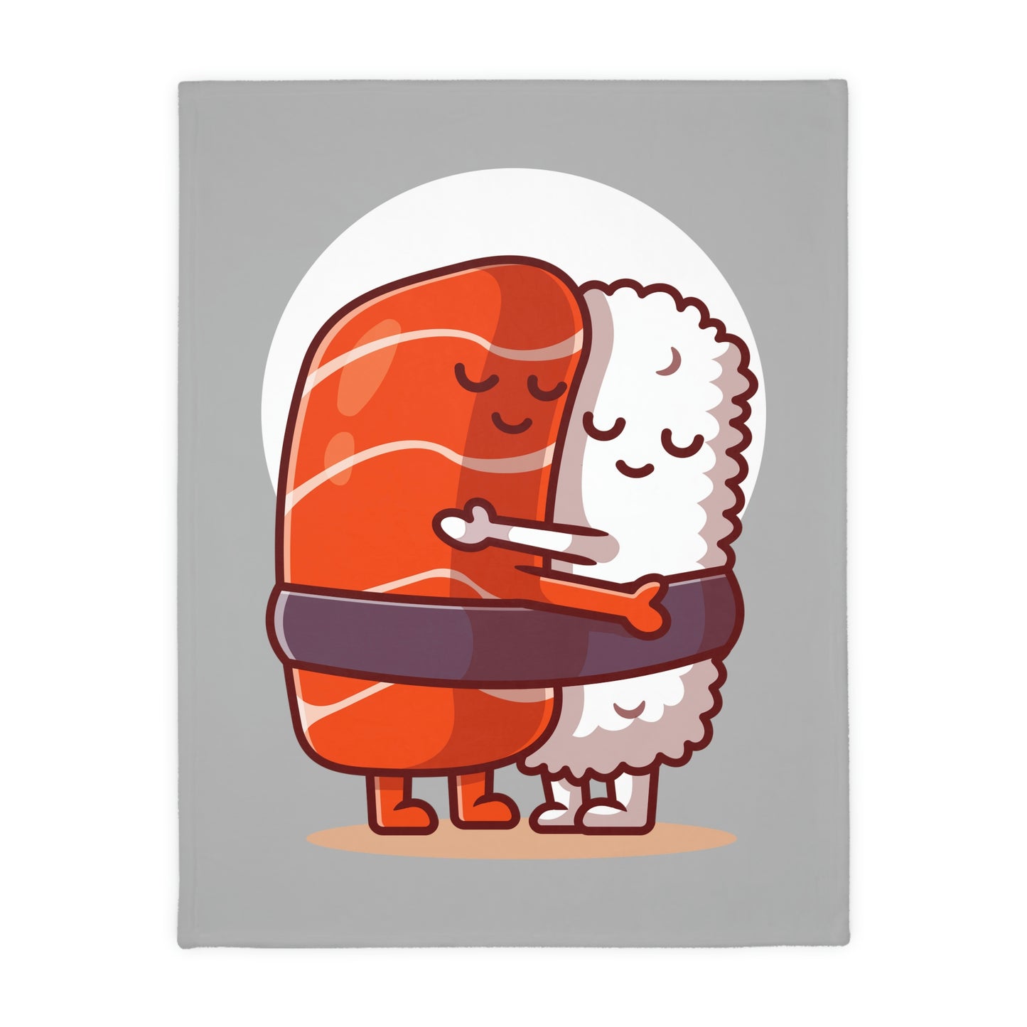 Couple Sushi Velveteen Minky Blanket (Two-sided print)