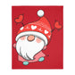 Valentine Gnome with Hurts Velveteen Minky Blanket (Two-sided print)