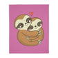 Sloth Love Velveteen Minky Blanket (Two-sided print)