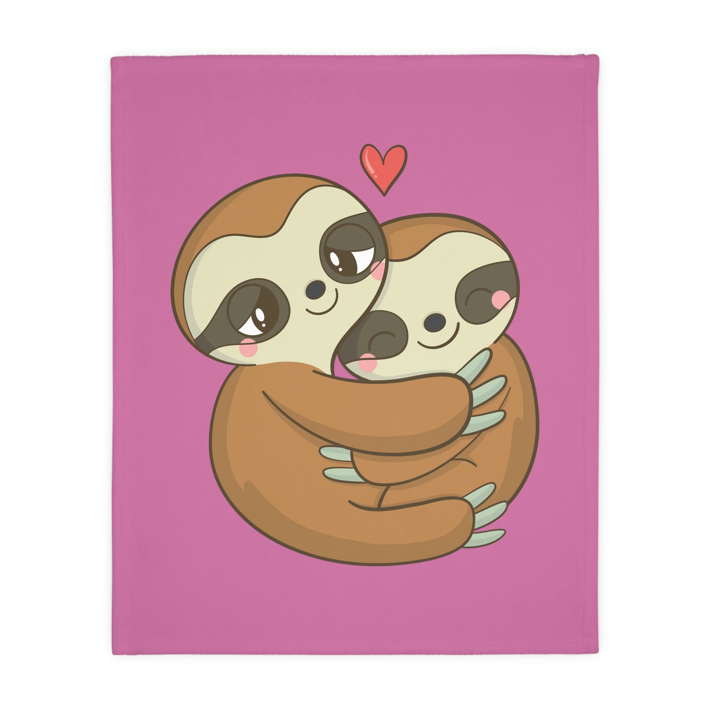 Sloth Love Velveteen Minky Blanket (Two-sided print)