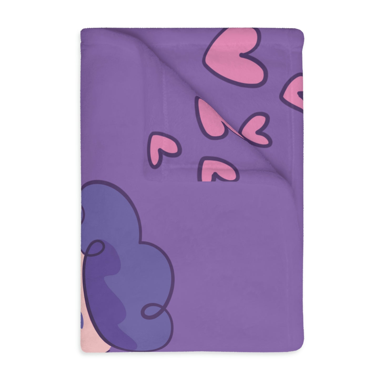 Valentine Boy with Bow Velveteen Minky Blanket (Two-sided print)