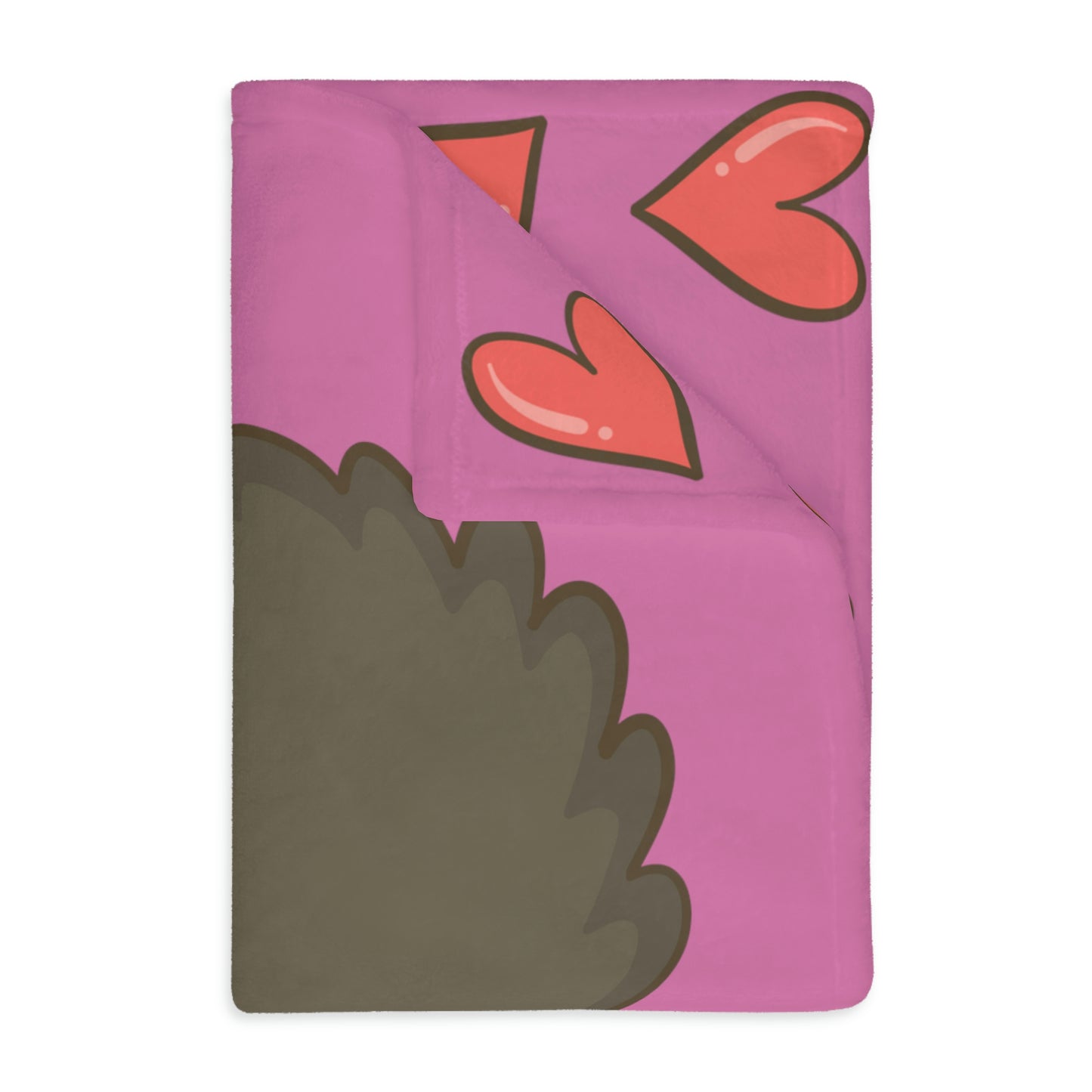 Hedgehog Love Velveteen Minky Blanket (Two-sided print)