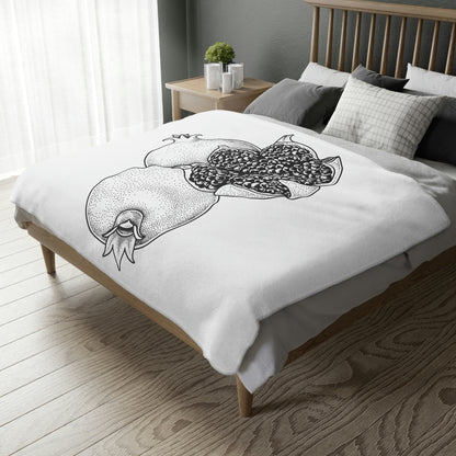 Pomegranate Velveteen Minky Blanket (Two-sided print)