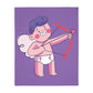 Valentine Boy with Bow Velveteen Minky Blanket (Two-sided print)