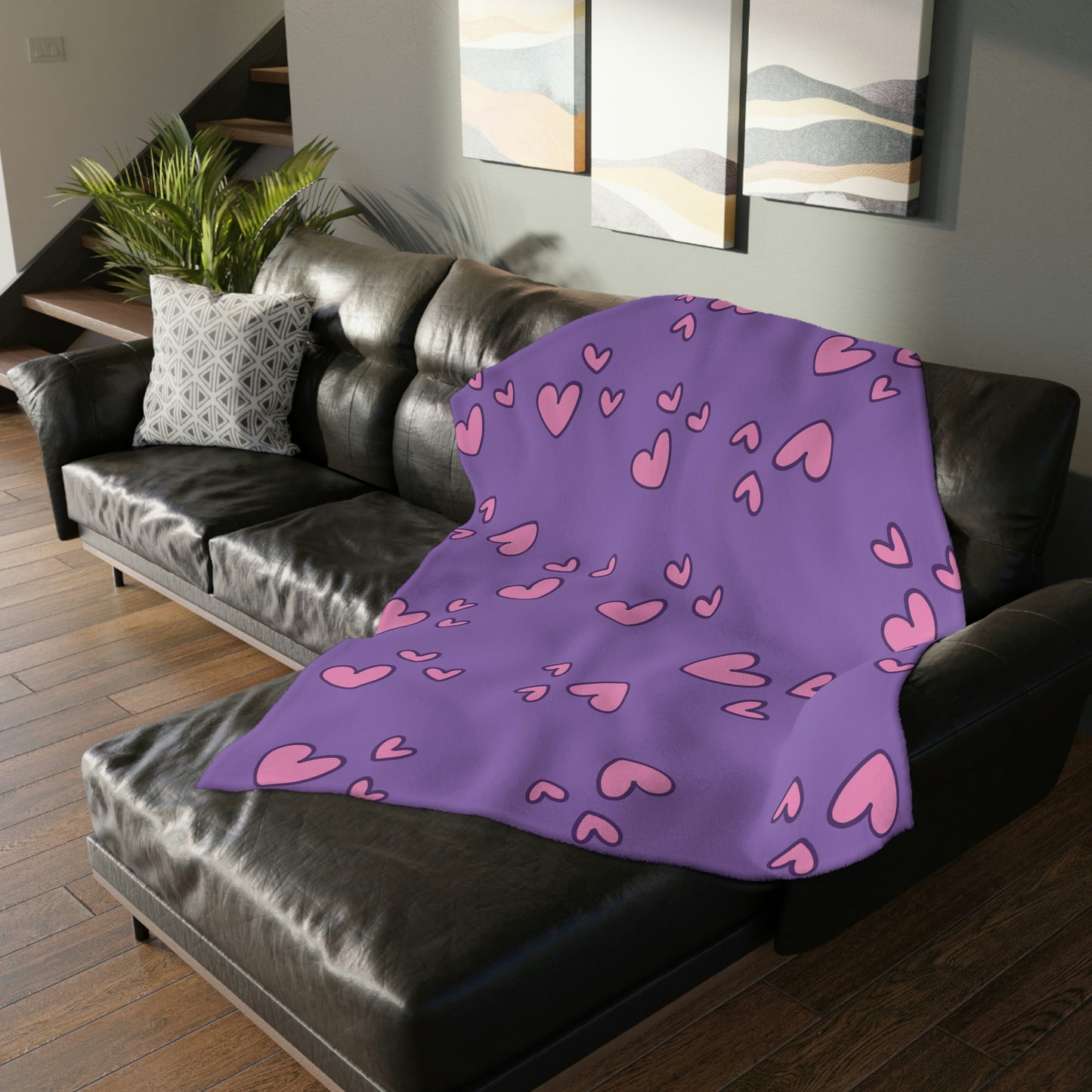 Valentine Boy with Bow Velveteen Minky Blanket (Two-sided print)