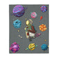 Space Walk Velveteen Minky Blanket (Two-sided print)