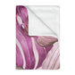 Pink Flowers Velveteen Minky Blanket (Two-sided print)