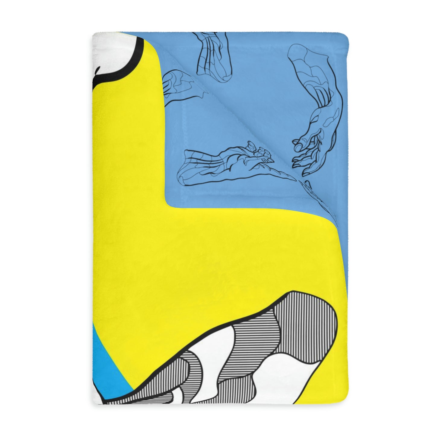 Pop-Art Michelangelo Velveteen Minky Blanket (Two-sided print)