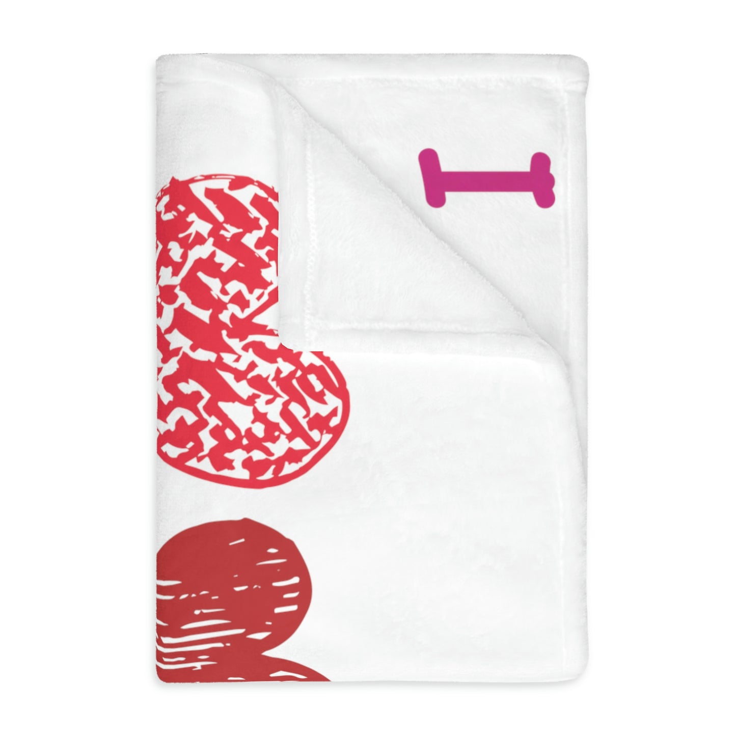 I LOVE YOU Velveteen Minky Blanket (Two-sided print)