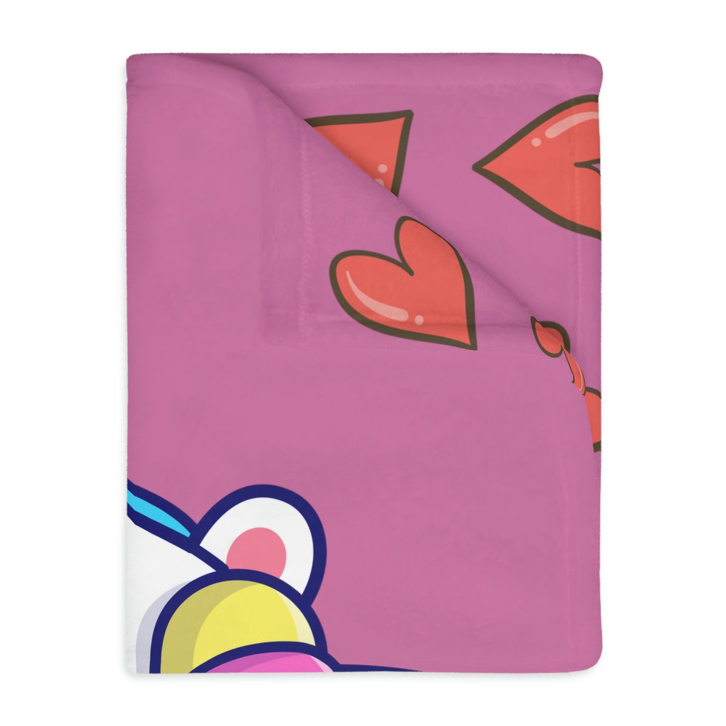 Unicorn Love Velveteen Minky Blanket (Two-sided print)