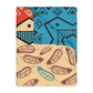 Feather on Geometric Velveteen Minky Blanket (Two-sided print)