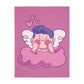 Valentine Boy on Cloud Velveteen Minky Blanket (Two-sided print)