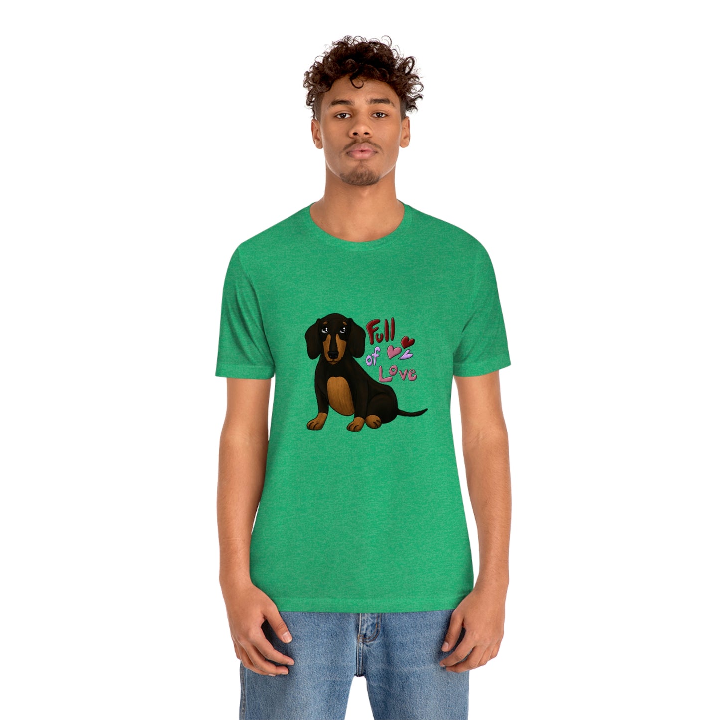 Full Of Love Dachshund 1 Unisex Jersey Short Sleeve Tee