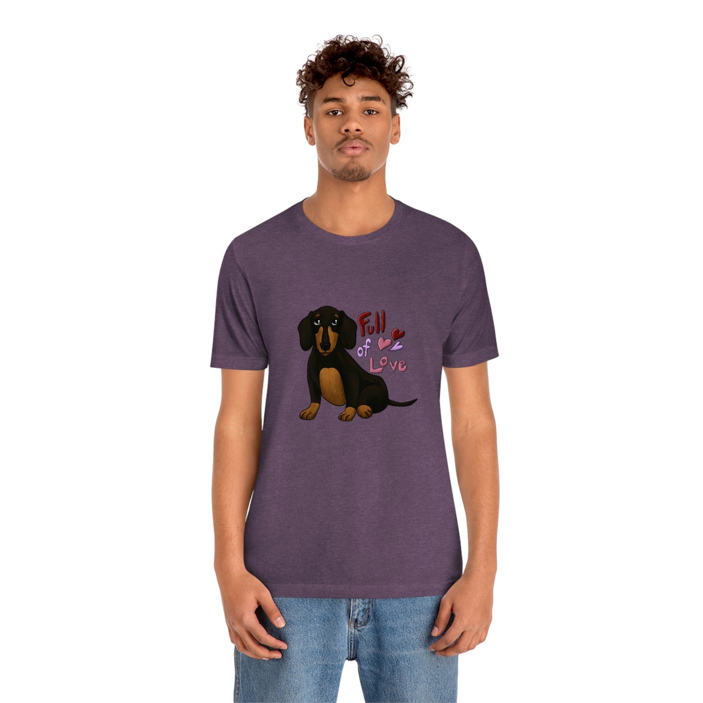 Full Of Love Dachshund 1 Unisex Jersey Short Sleeve Tee