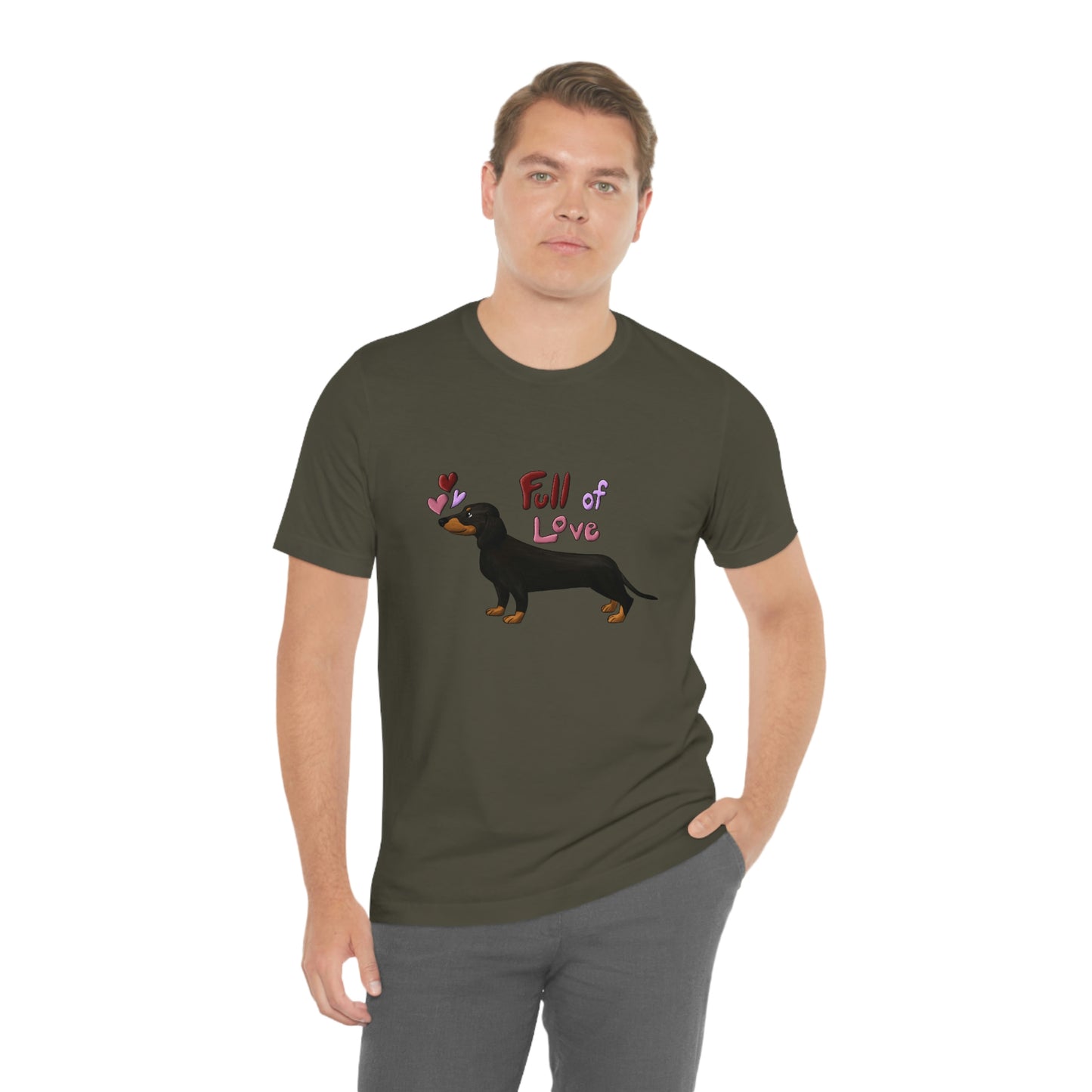 Full Of Love Dachshund 4 Unisex Jersey Short Sleeve Tee