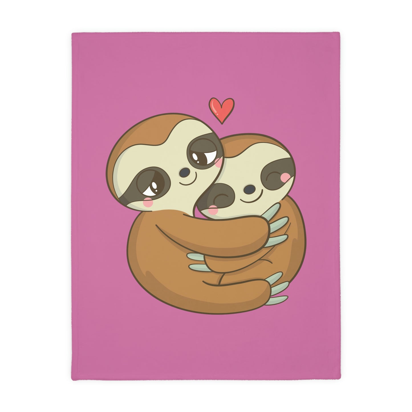Sloth Love Velveteen Minky Blanket (Two-sided print)