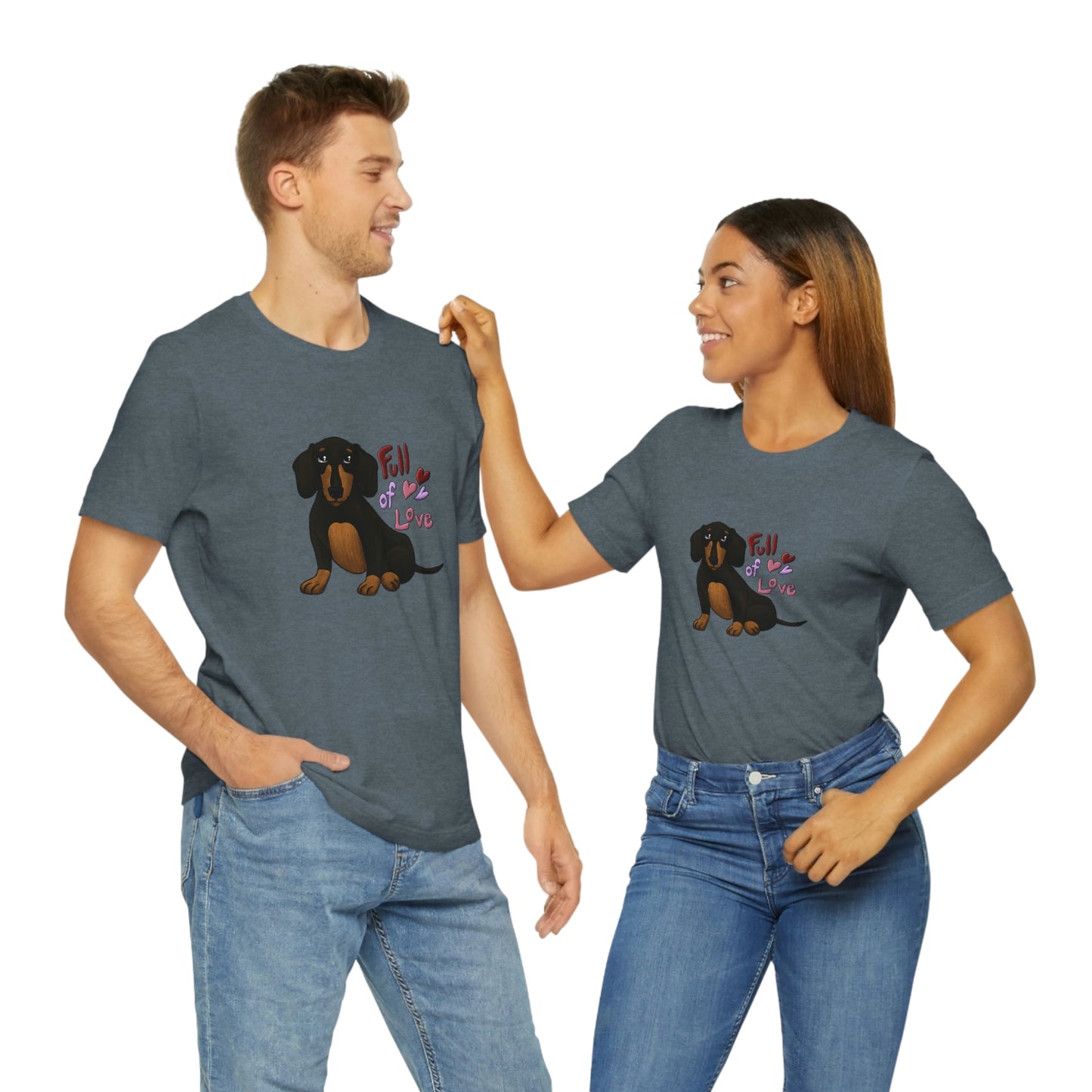 Full Of Love Dachshund 1 Unisex Jersey Short Sleeve Tee
